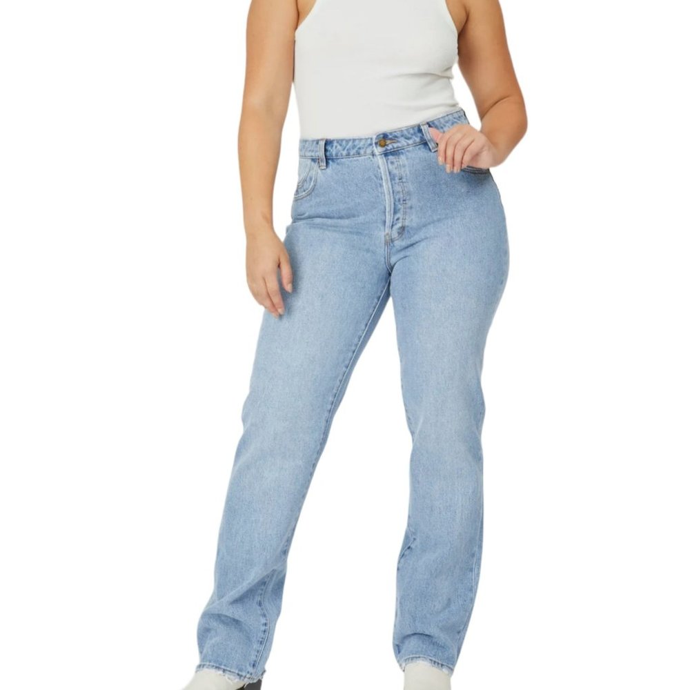 Rolla's Original High Rise Medium Wash Casual Straight Leg Denim Jeans Blue 30